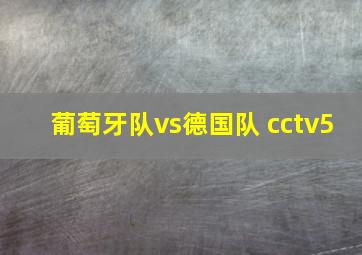 葡萄牙队vs德国队 cctv5